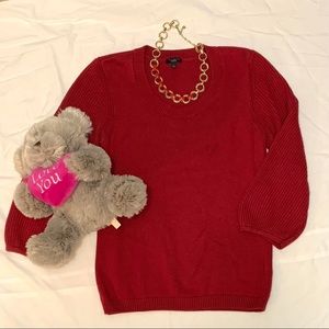 Red Talbots sweater perfect for Valentine’s Day